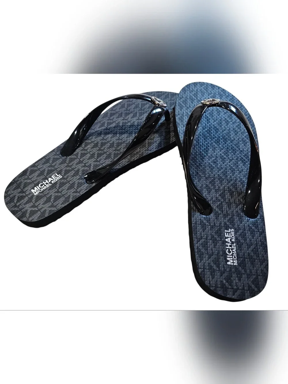 Michael Kors Mini Jet Set Print PVC Sandals, Size 8, New Without Tag